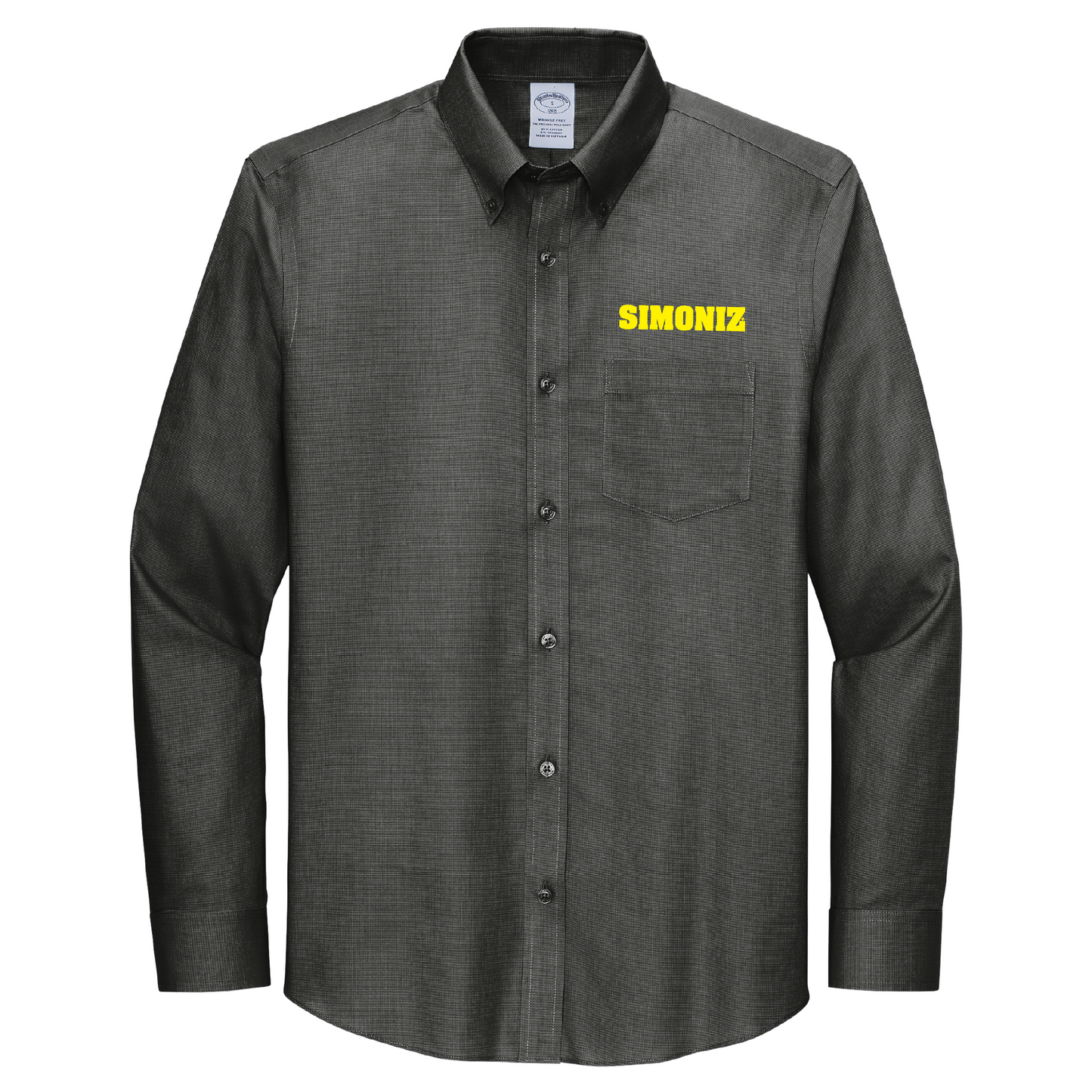 Brooks Brothers® Wrinkle-Free Stretch Nailhead Shirt BB18002 - Embroidery Corporate Logo