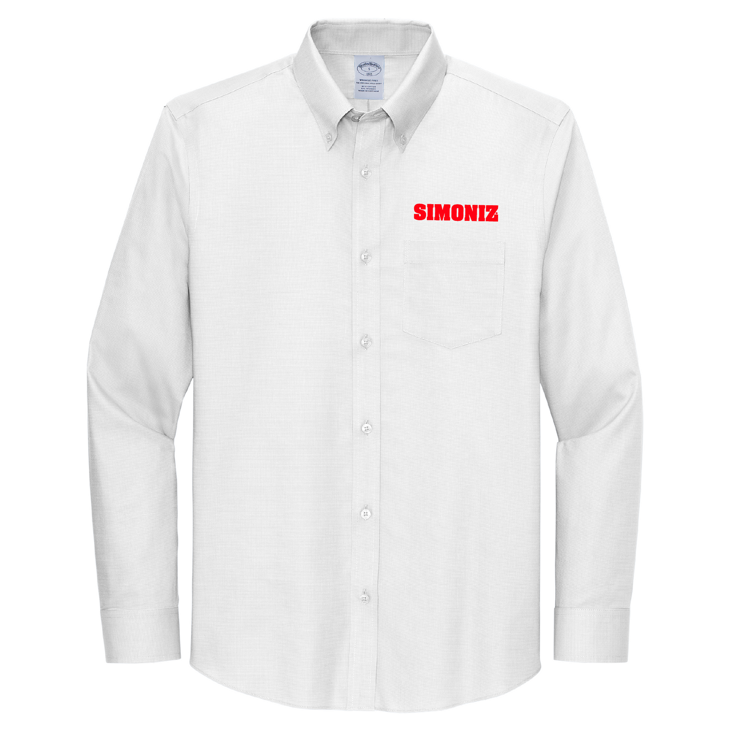 Brooks Brothers® Wrinkle-Free Stretch Nailhead Shirt BB18002 - Embroidery Corporate Logo