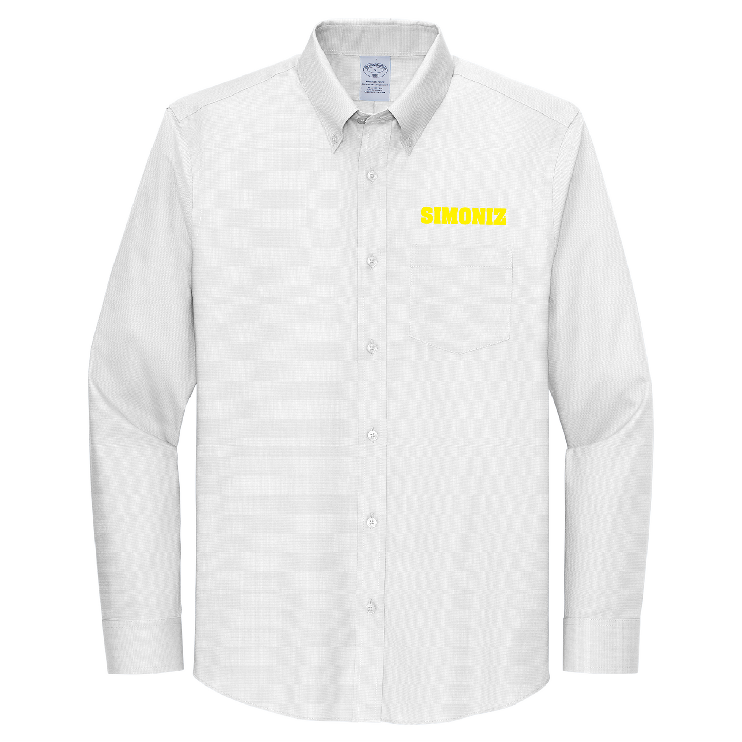 Brooks Brothers® Wrinkle-Free Stretch Nailhead Shirt BB18002 - Embroidery Corporate Logo