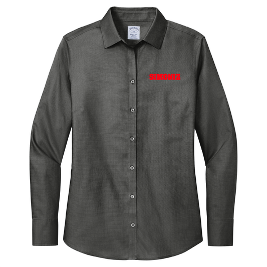 Brooks Brothers® Women’s Wrinkle-Free Stretch Nailhead Shirt BB18003 - Embroidery Corporate Logo