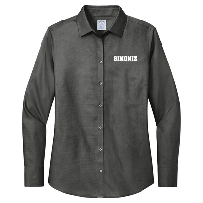 Brooks Brothers® Women’s Wrinkle-Free Stretch Nailhead Shirt BB18003 - Embroidery Corporate Logo