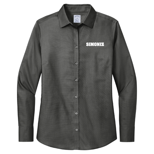 Brooks Brothers® Women’s Wrinkle-Free Stretch Nailhead Shirt BB18003 - Embroidery Corporate Logo