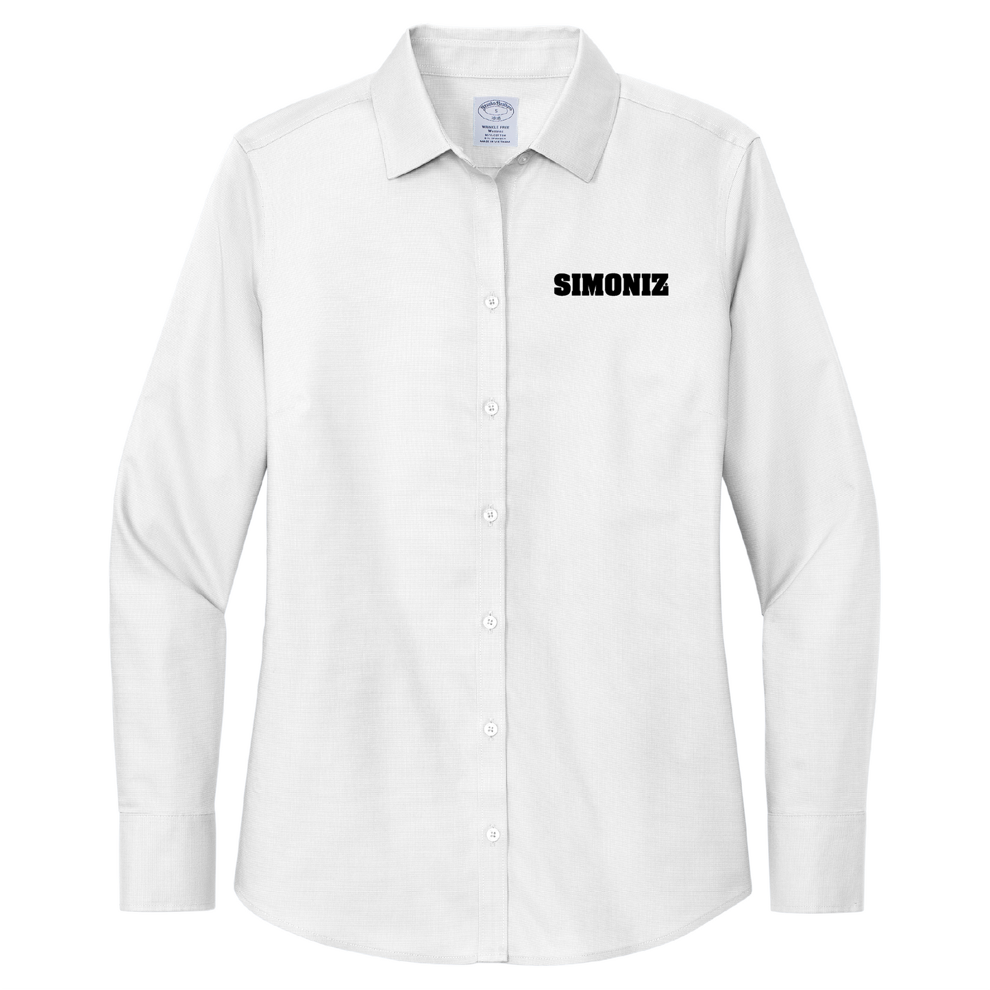 Brooks Brothers® Women’s Wrinkle-Free Stretch Nailhead Shirt BB18003 - Embroidery Corporate Logo