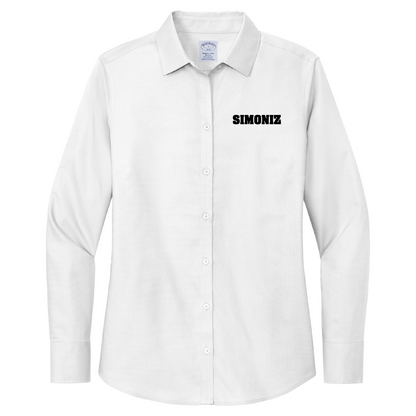 Brooks Brothers® Women’s Wrinkle-Free Stretch Nailhead Shirt BB18003 - Embroidery Corporate Logo