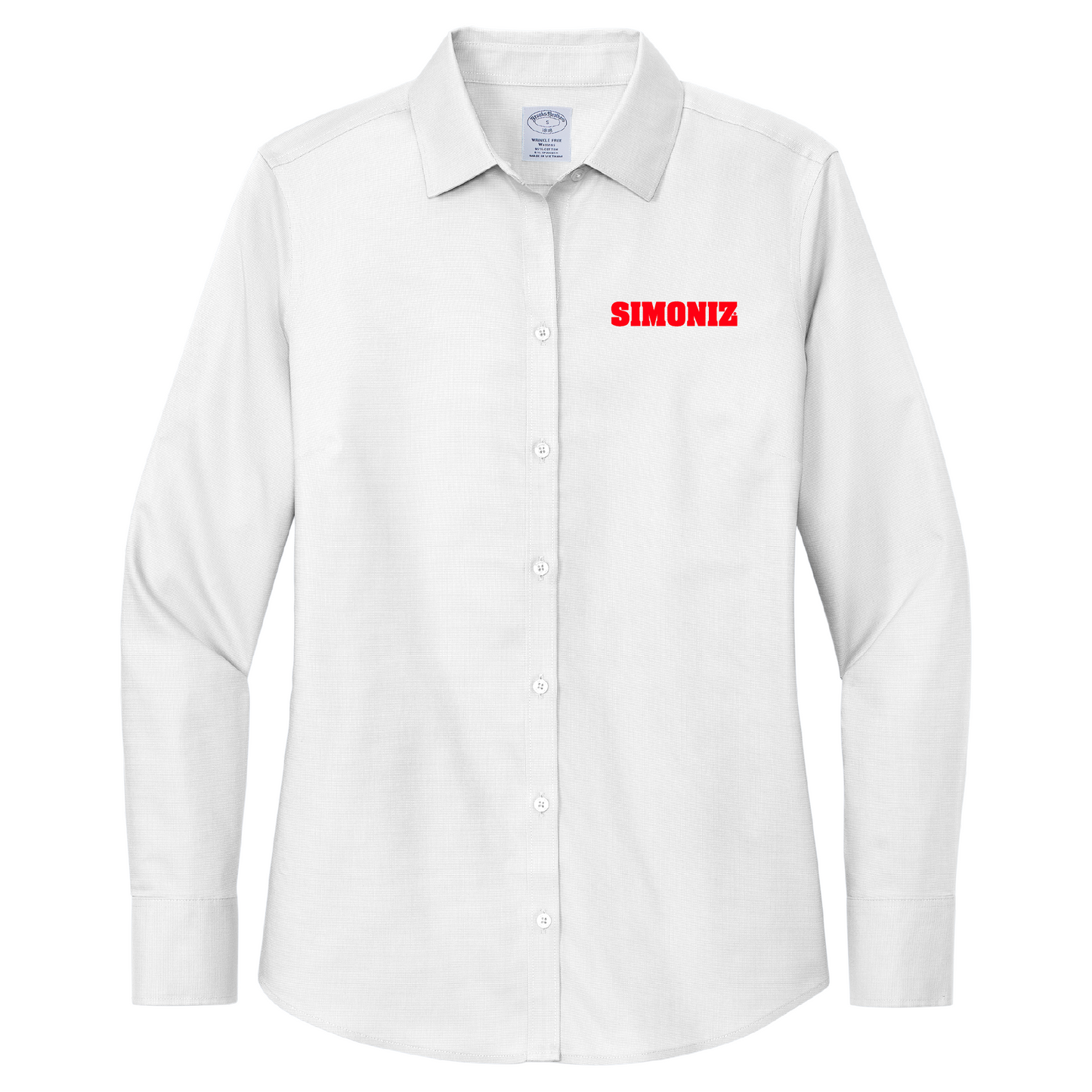 Brooks Brothers® Women’s Wrinkle-Free Stretch Nailhead Shirt BB18003 - Embroidery Corporate Logo