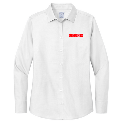 Brooks Brothers® Women’s Wrinkle-Free Stretch Nailhead Shirt BB18003 - Embroidery Corporate Logo