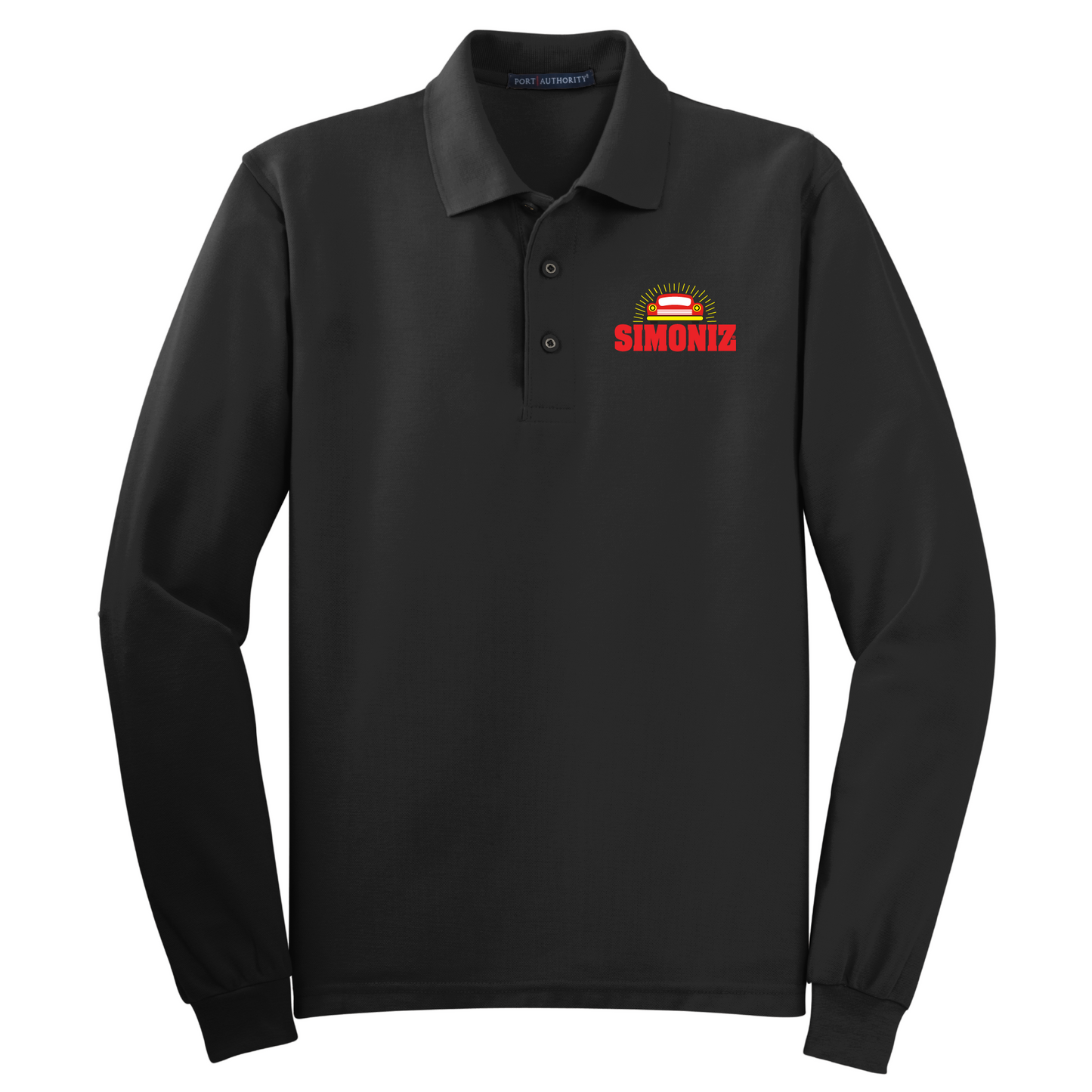 Port Authority® Silk Touch™ Long Sleeve Polo K500LS - Embroidery Car Wash Logo
