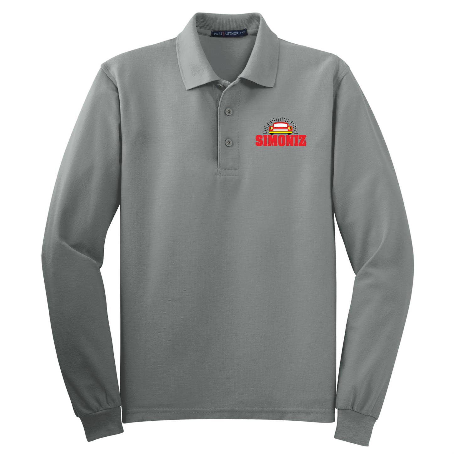 Port Authority® Silk Touch™ Long Sleeve Polo K500LS - Embroidery Car Wash Logo