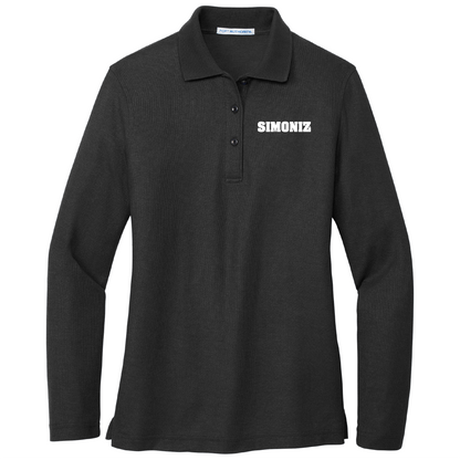 Port Authority® Women's Silk Touch™ Long Sleeve Polo L500LS - Embroidery Corporate Logo