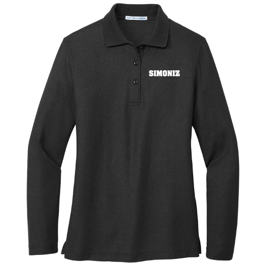 Port Authority® Women's Silk Touch™ Long Sleeve Polo L500LS - Embroidery Corporate Logo