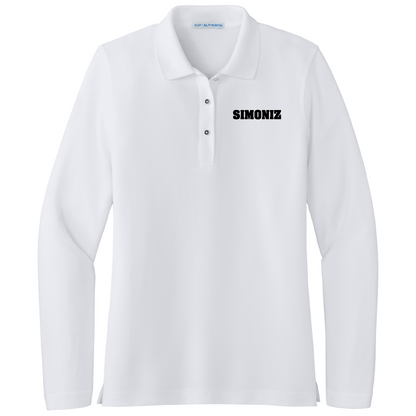 Port Authority® Women's Silk Touch™ Long Sleeve Polo L500LS - Embroidery Corporate Logo