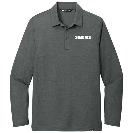 TravisMathew Oceanside Heather Long Sleeve Polo TM1MZ343 - Embroidery Corporate Logo